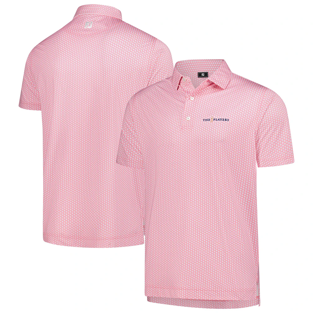 Men's FootJoy Pink 2025 THE PLAYERS ProDry Houndstooth Geo Lisle Polo