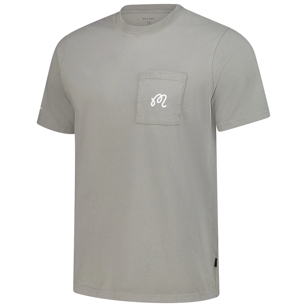 Men's Malbon Golf  Gray THE PLAYERS Bucket Seal T-Shirt