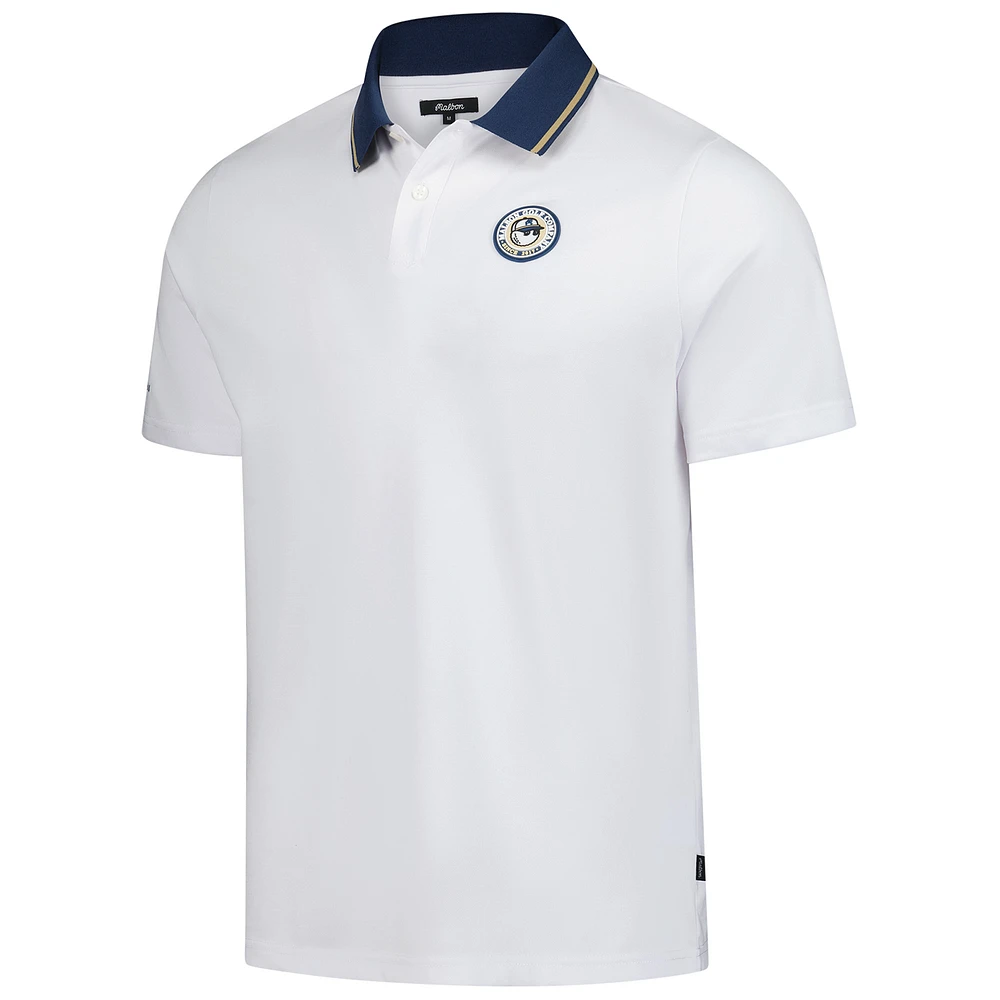 Men's Malbon Golf  White THE PLAYERS Performance Pique Polo