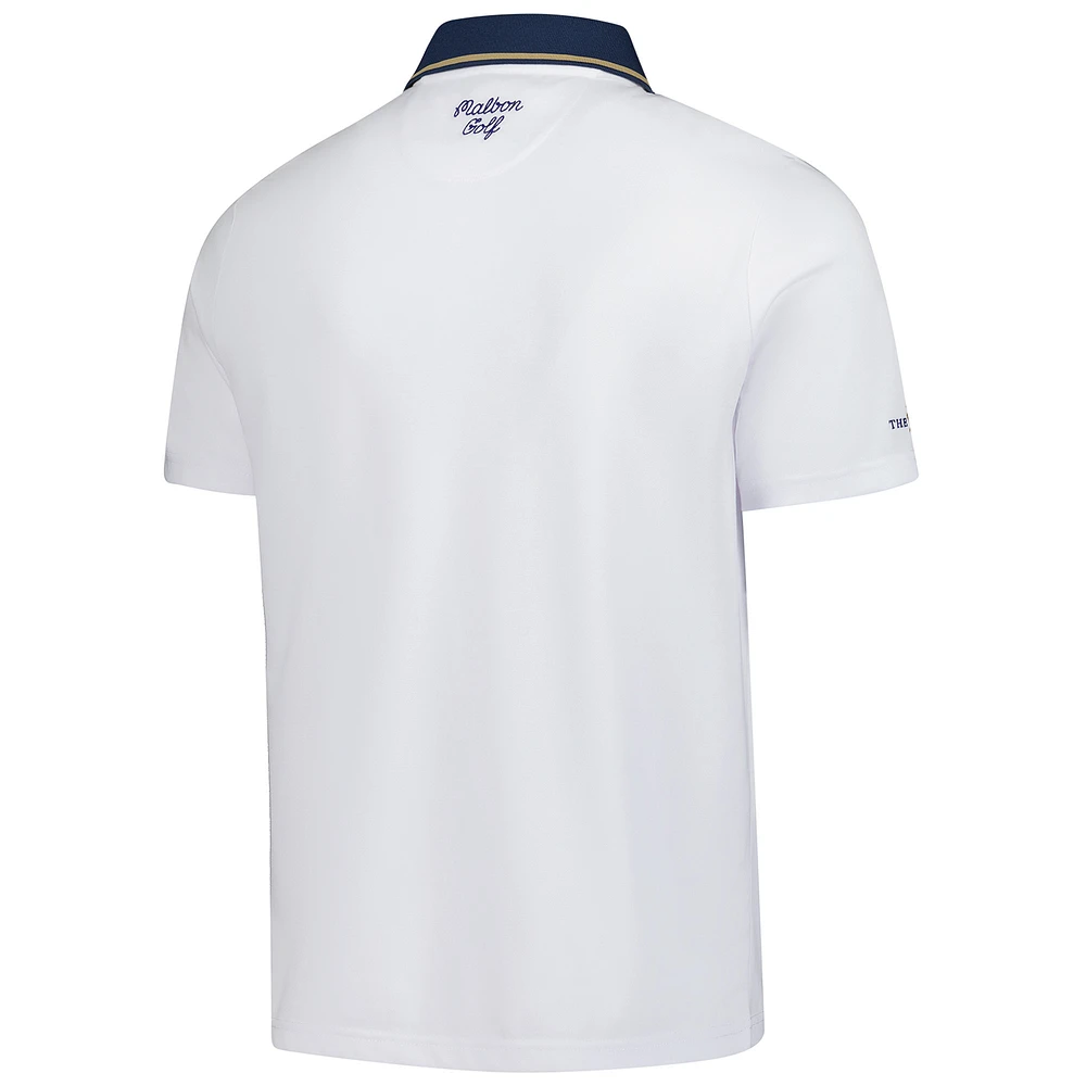 Men's Malbon Golf  White THE PLAYERS Performance Pique Polo