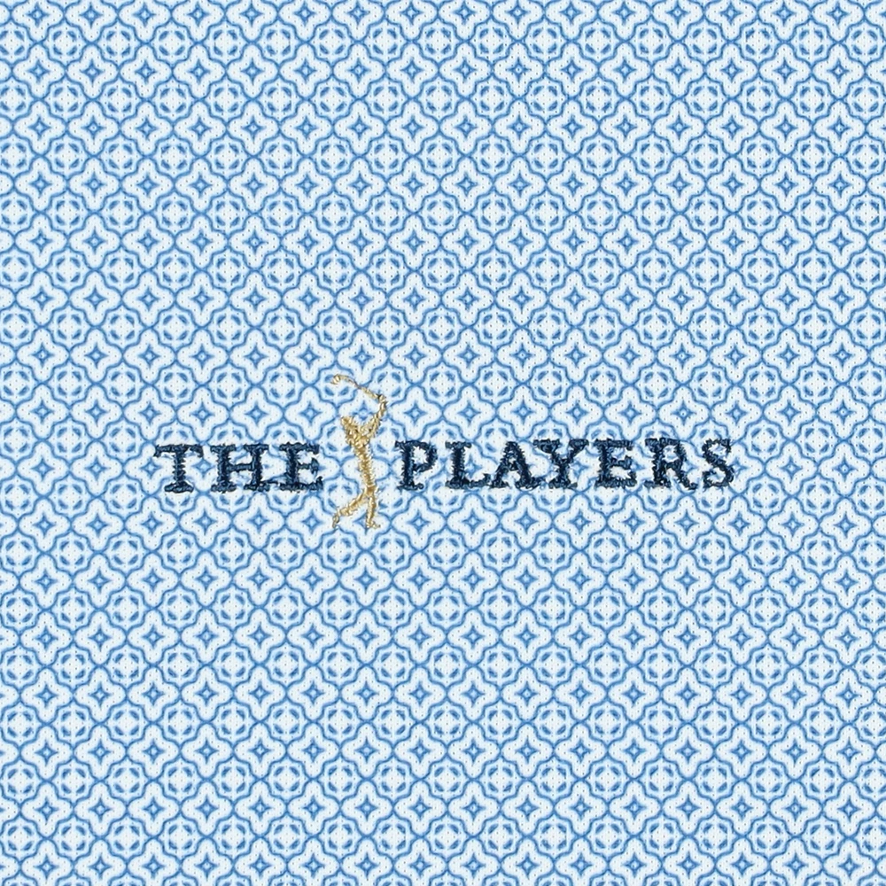 Men's Peter Millar  Blue THE PLAYERS Costa Geo Performance Mesh Polo