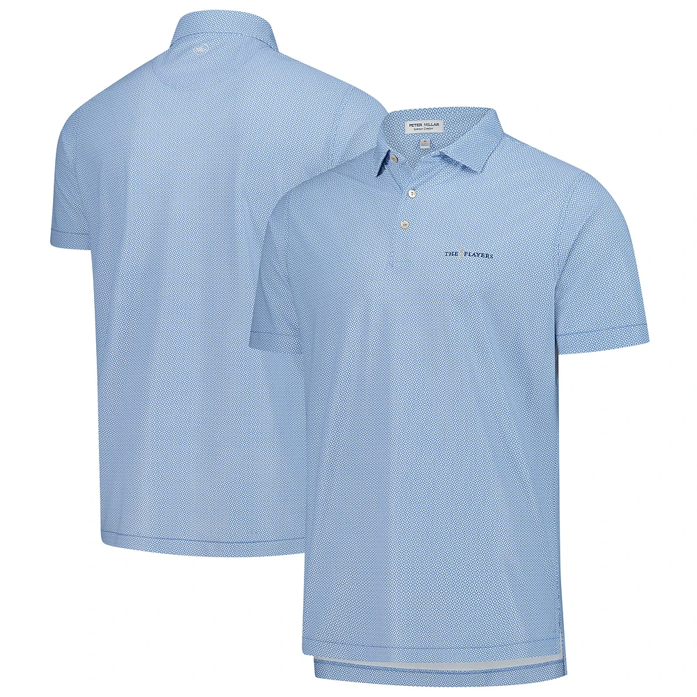 Men's Peter Millar Blue THE PLAYERS Costa Geo Performance Mesh Polo