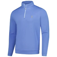 Men's Peter Millar  Blue THE PLAYERS Goldman Perth Melange Performance Quarter-Zip Pullover