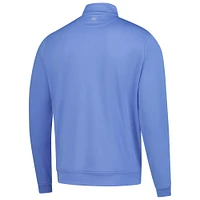 Men's Peter Millar  Blue THE PLAYERS Goldman Perth Melange Performance Quarter-Zip Pullover
