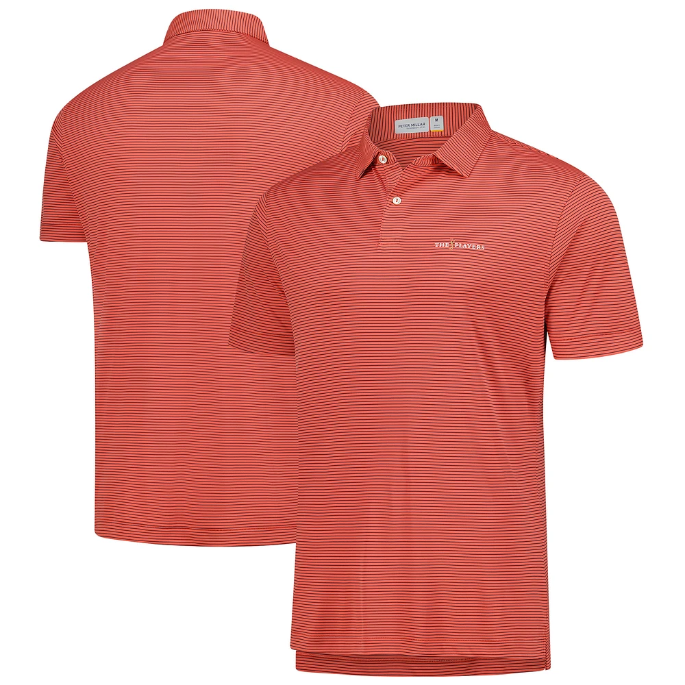 Men's Peter Millar Orange THE PLAYERS Featherweight Stripe Polo