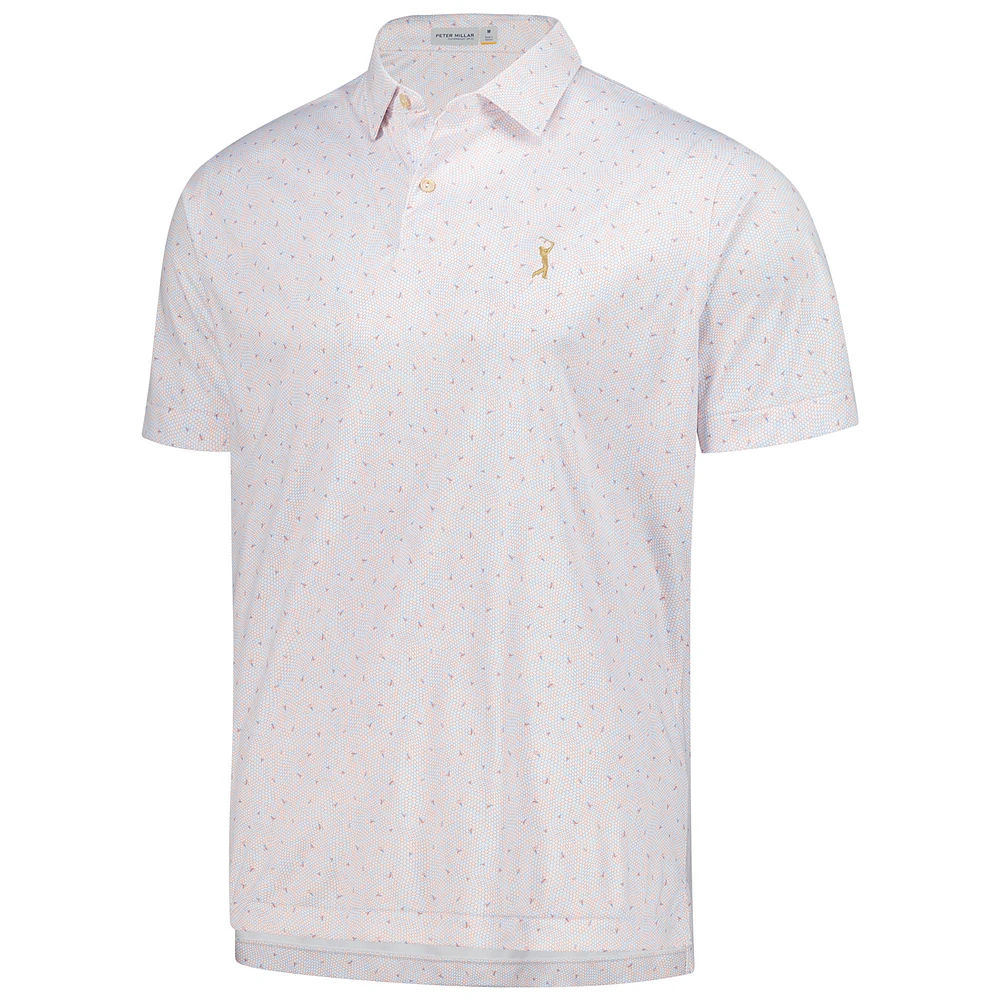 Men's Peter Millar  White THE PLAYERS Goldman Featherweight Honeycomb Polo