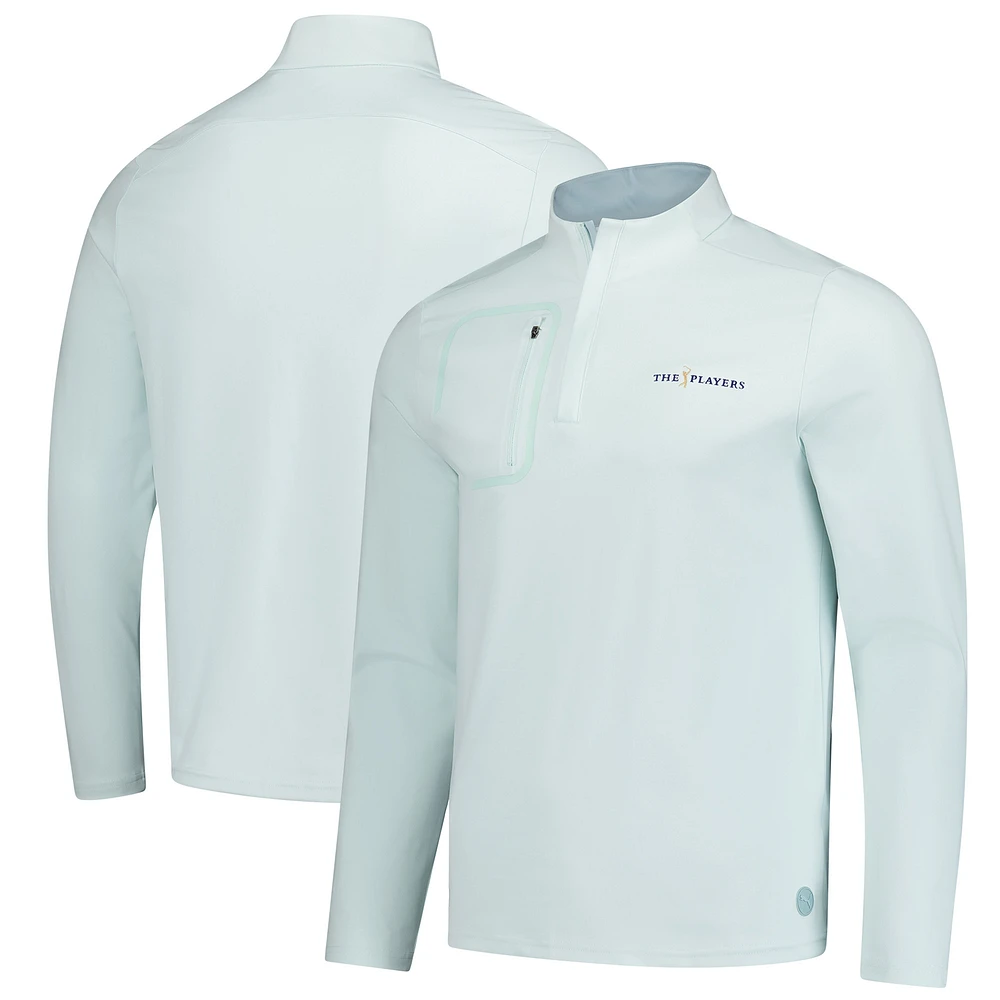 Men's Puma  Light Blue THE PLAYERS Cloudspun Tech Quarter-Zip Pullover
