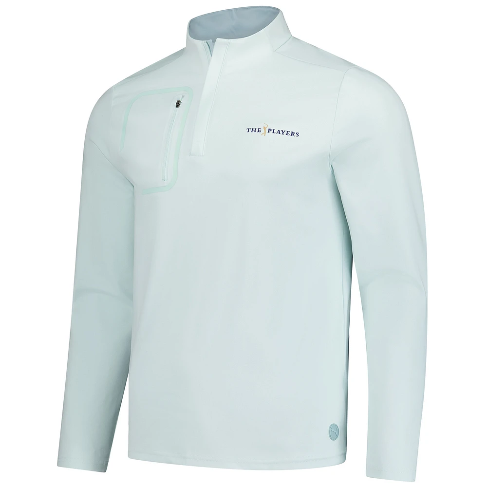Men's Puma  Light Blue THE PLAYERS Cloudspun Tech Quarter-Zip Pullover