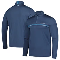 Pull zippé à 1/4 de tour rayures sur la poitrine Under Armour THE PLAYERS bleu pour homme