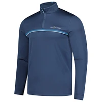 Pull zippé à 1/4 de tour rayures sur la poitrine Under Armour THE PLAYERS bleu pour homme
