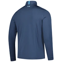 Pull zippé à 1/4 de tour rayures sur la poitrine Under Armour THE PLAYERS bleu pour homme