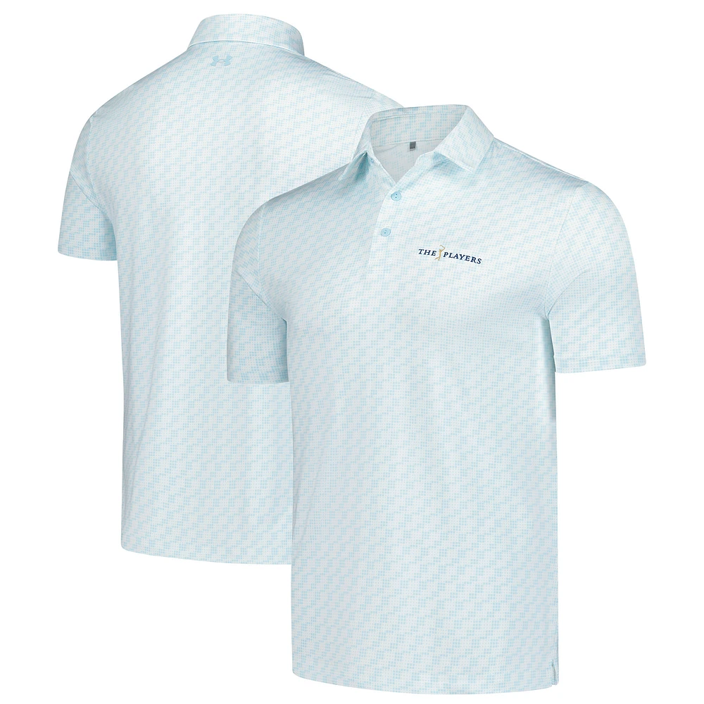 Polo Under Armour bleu clair THE PLAYERS Drive Clubhouse Grid pour homme