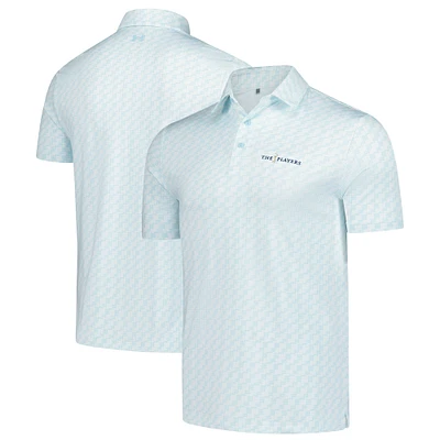 Polo Under Armour bleu clair THE PLAYERS Drive Clubhouse Grid pour homme