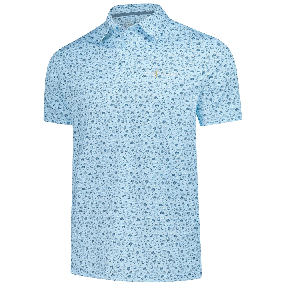 Men's Barstool Golf  Light Blue THE PLAYERS Florida Printed Polo
