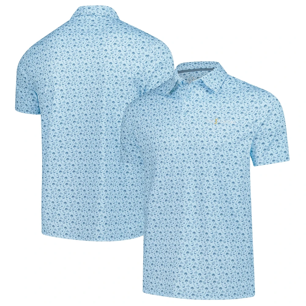 Men's Barstool Golf Light Blue THE PLAYERS Florida Printed Polo