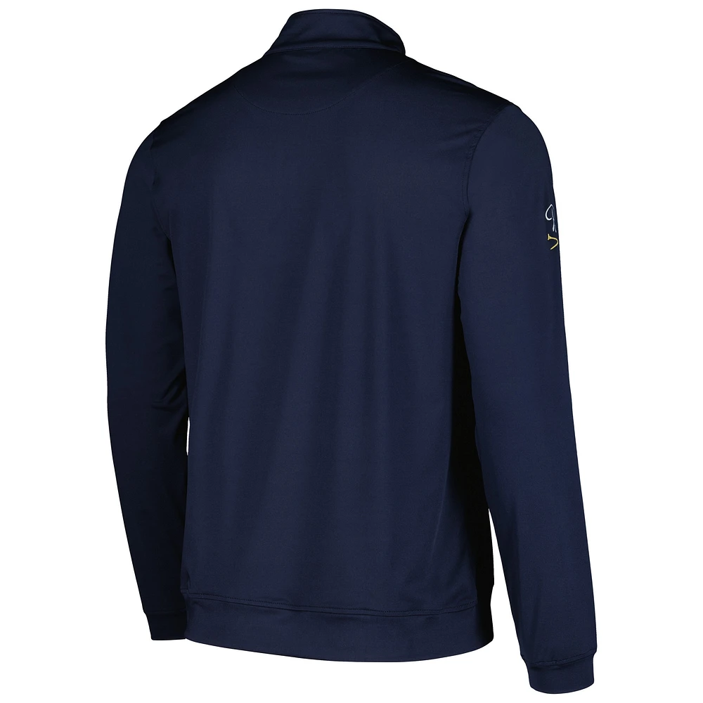 Veste Barstool Golf Navy pour hommes THE PLAYERS à quart de zip