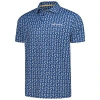 Polo imprimé Surf N Turf pour homme Barstool Golf Navy THE PLAYERS