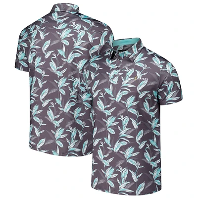 Men's Flomotion Charcoal THE PLAYERS Birds of Paradise Polo