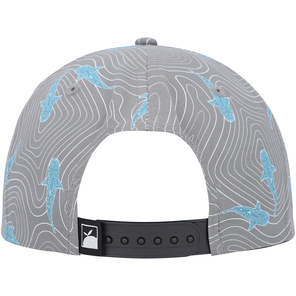 Men's Flomotion Charcoal THE PLAYERS Sharks Lurking Rope Snapback Hat