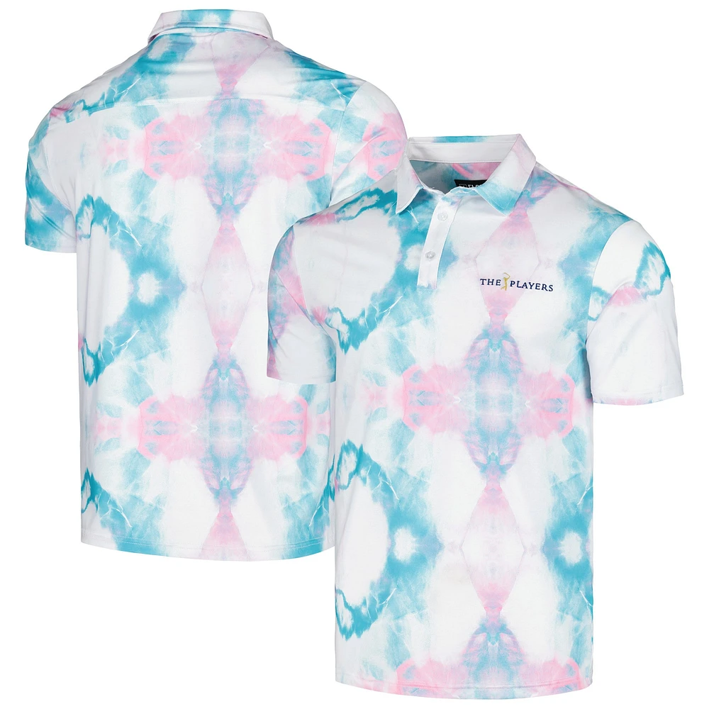 Polo blanc THE PLAYERS Cotton Candy Tie-Dye pour hommes de Flomotion