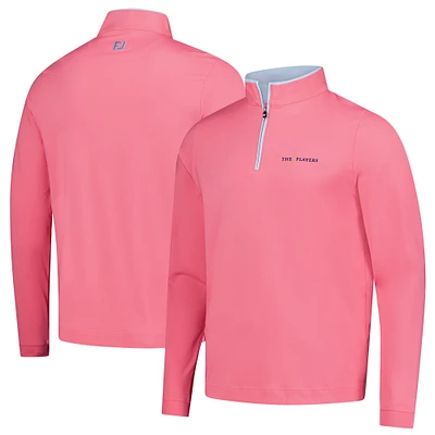 Men's FootJoy  Coral THE PLAYERS Lightweight Solid Quarter-Zip Sweatshirt