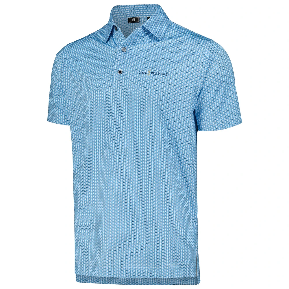 Men's FootJoy Light Blue THE PLAYERS Scallop Shell Foulard Lisle ProDry Polo