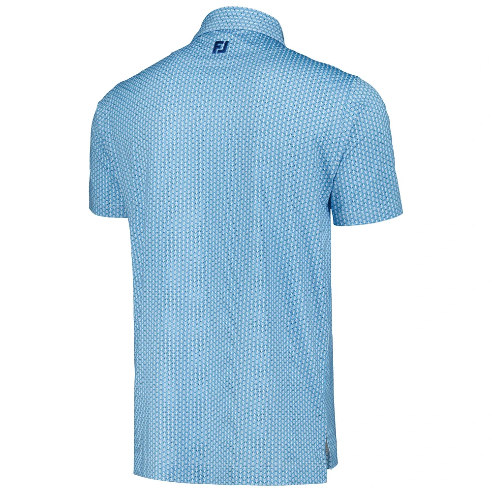 Men's FootJoy Light Blue THE PLAYERS Scallop Shell Foulard Lisle ProDry Polo