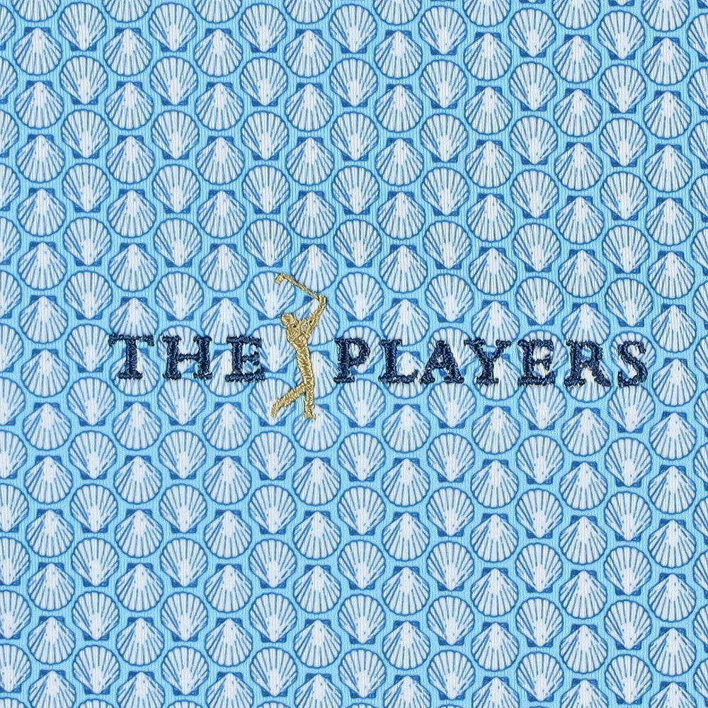 Men's FootJoy Light Blue THE PLAYERS Scallop Shell Foulard Lisle ProDry Polo