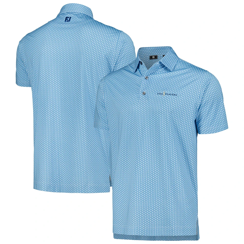 Men's FootJoy Light Blue THE PLAYERS Scallop Shell Foulard Lisle ProDry Polo