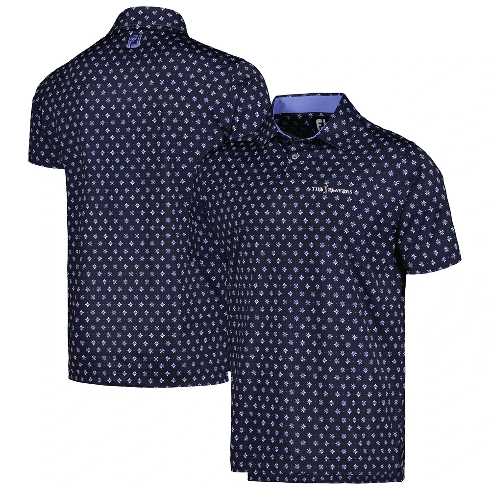 Men's FootJoy Navy THE PLAYERS Foulard Flower Print ProDry® Lisle Polo