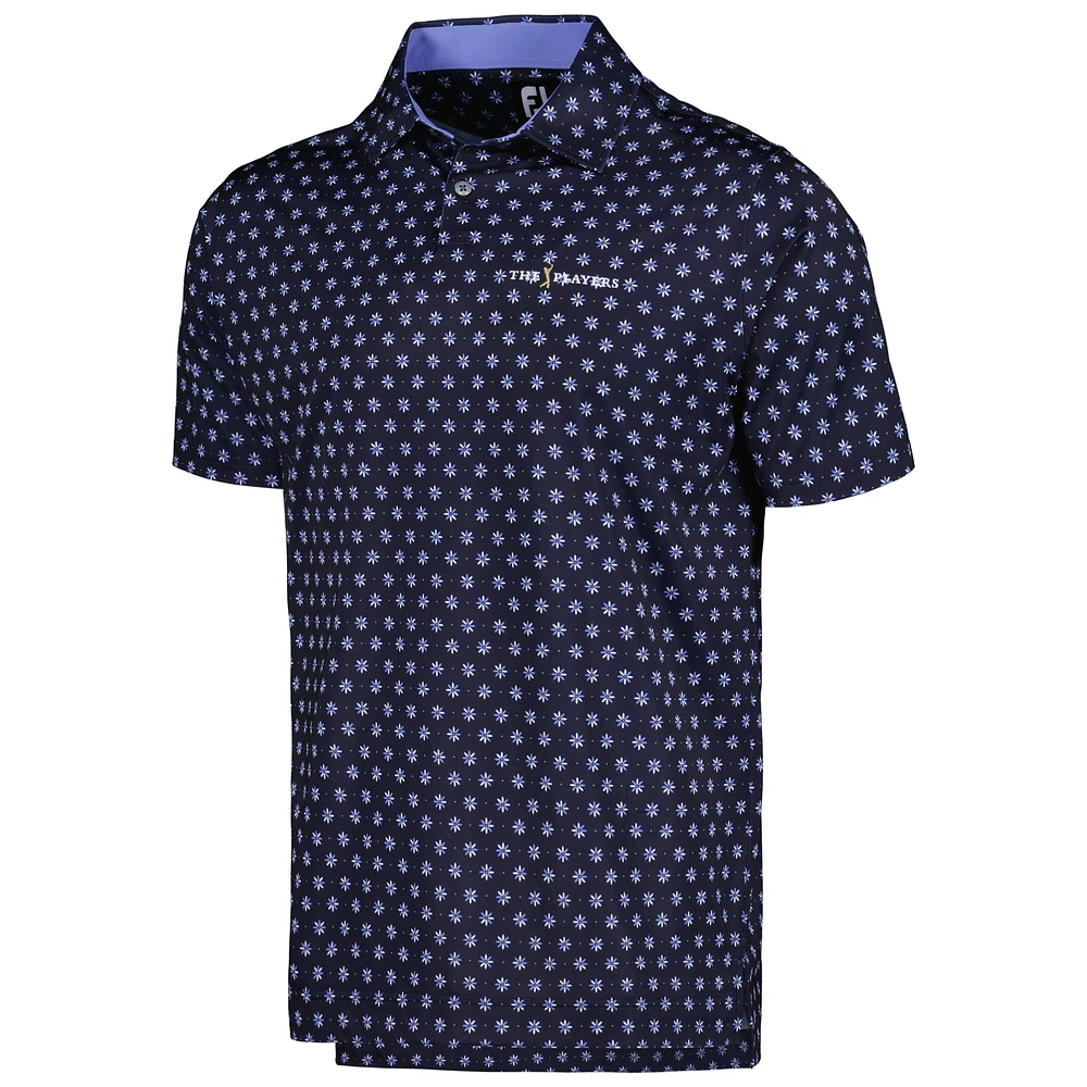 Men's FootJoy Navy THE PLAYERS Foulard Flower Print ProDry® Lisle Polo