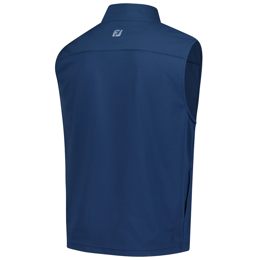 Gilet zippé en tricot ottoman bleu marine FootJoy THE PLAYERS pour homme
