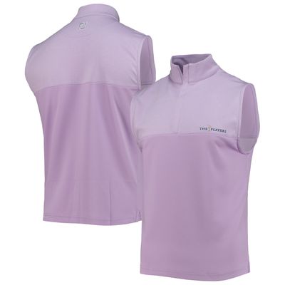 Men's FootJoy Purple THE PLAYERS Heather Yoke Half-Zip Vest