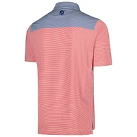 Men's FootJoy Red THE PLAYERS End-on-End Block Lisle Polo