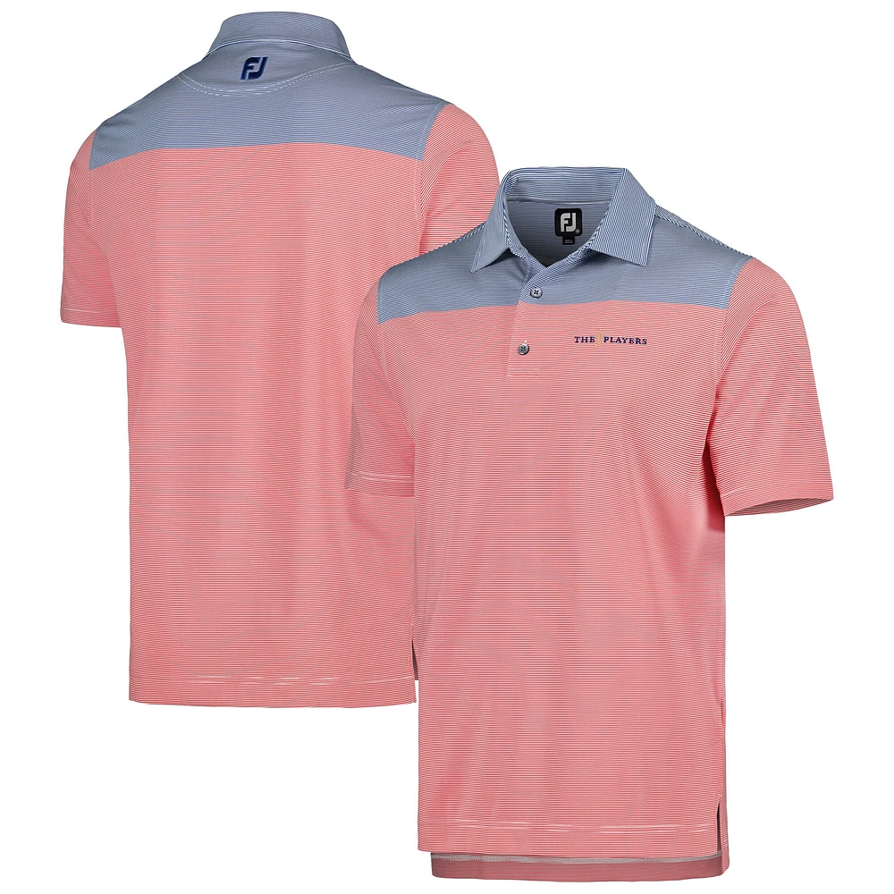 Men's FootJoy Red THE PLAYERS End-on-End Block Lisle Polo