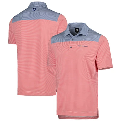 Men's FootJoy Red THE PLAYERS End-on-End Block Lisle Polo