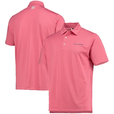 Polo à rayures bicolores FootJoy rouge THE PLAYERS ProDry Lisle pour hommes