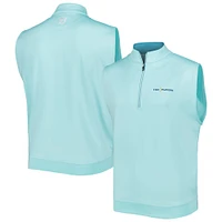 Men's FootJoy Teal THE PLAYERS Gathered Waist Half-Zip Vest