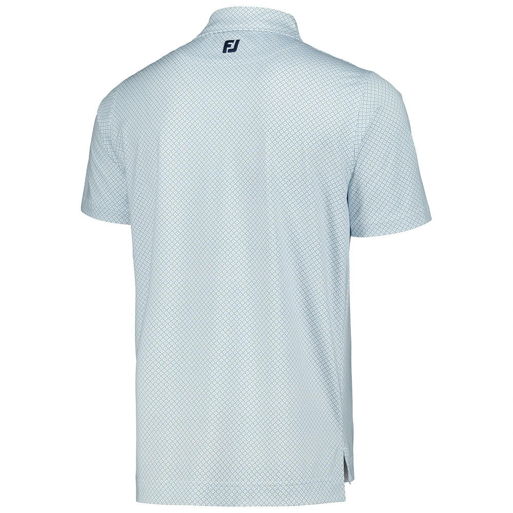 Men's FootJoy White THE PLAYERS Dot Geo Print Lisle Polo