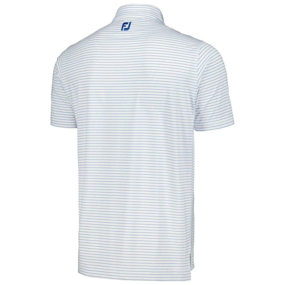 Polo blanc FootJoy THE PLAYERS Lisle Classic Stripe ProDry pour hommes