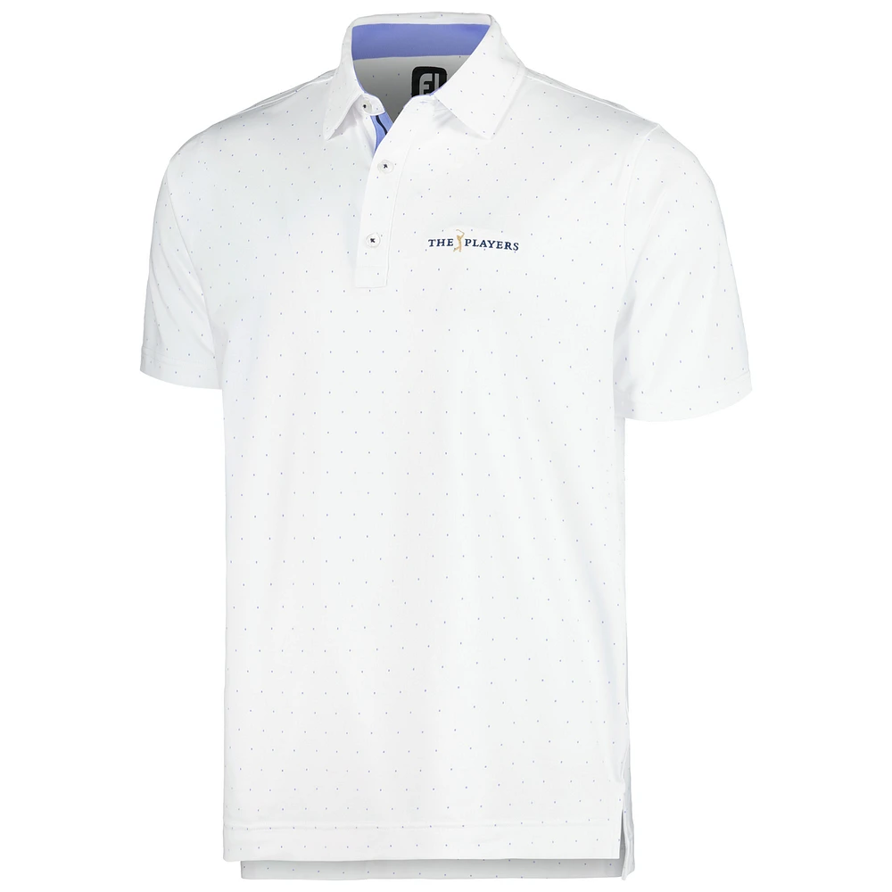 Men's FootJoy White THE PLAYERS Spot Print ProDry® Lisle Polo