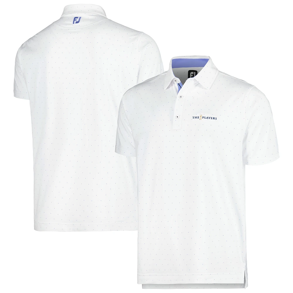 Men's FootJoy White THE PLAYERS Spot Print ProDry® Lisle Polo