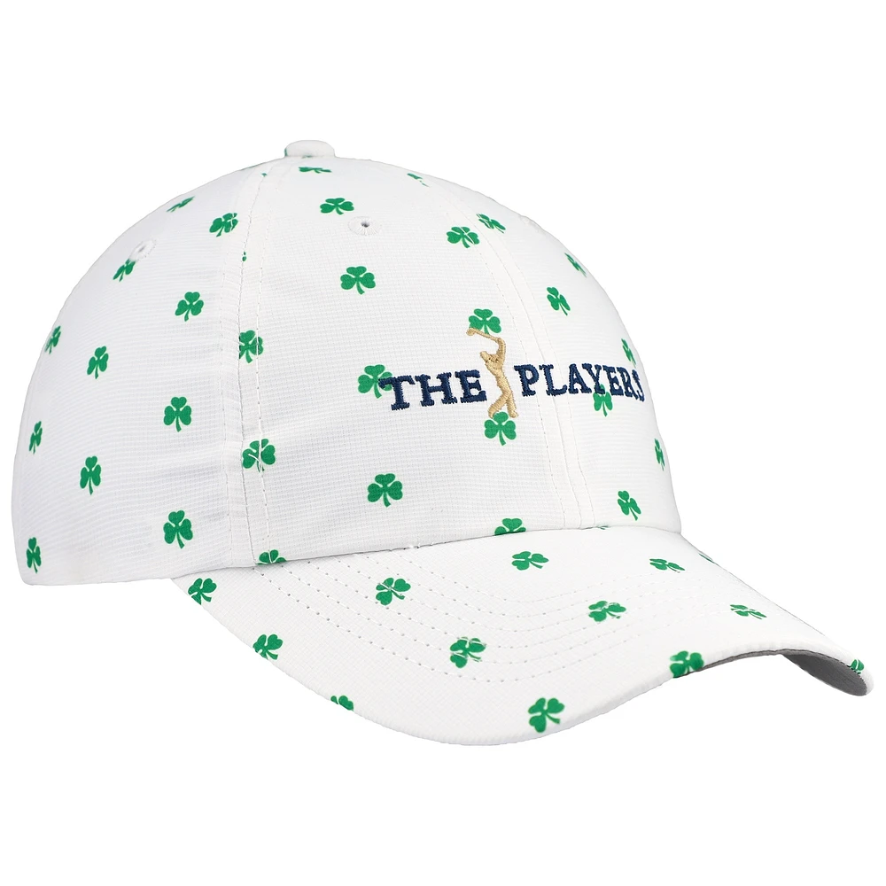 Men's Imperial White THE PLAYERS Allover Shamrock Print Alter Ego Adjustable Hat