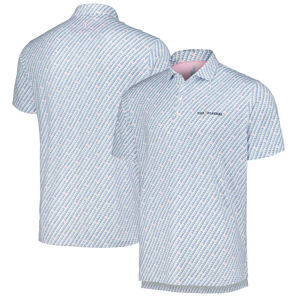 Men's johnnie-O White THE PLAYERS Shrimpy Printed Featherweight Performance Polo