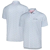 Polo de performance poids plume imprimé THE PLAYERS pour hommes, Johnnie-O blanc, crevettes