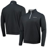 Men's Peter Millar Black THE PLAYERS Perth Performance Quarter-Zip Pullover Top