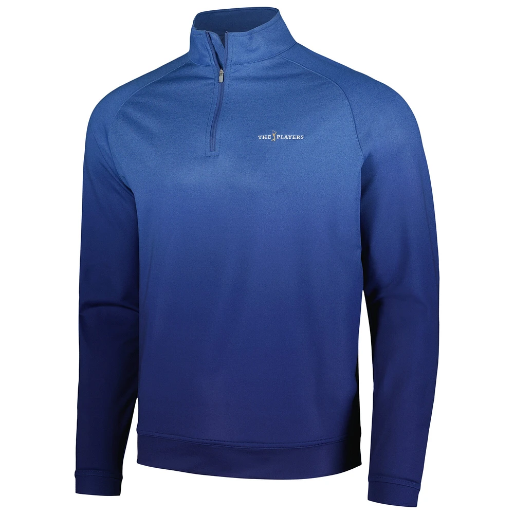 Haut à quart de zip Peter Millar bleu THE PLAYERS Perth Ombre Performance pour hommes