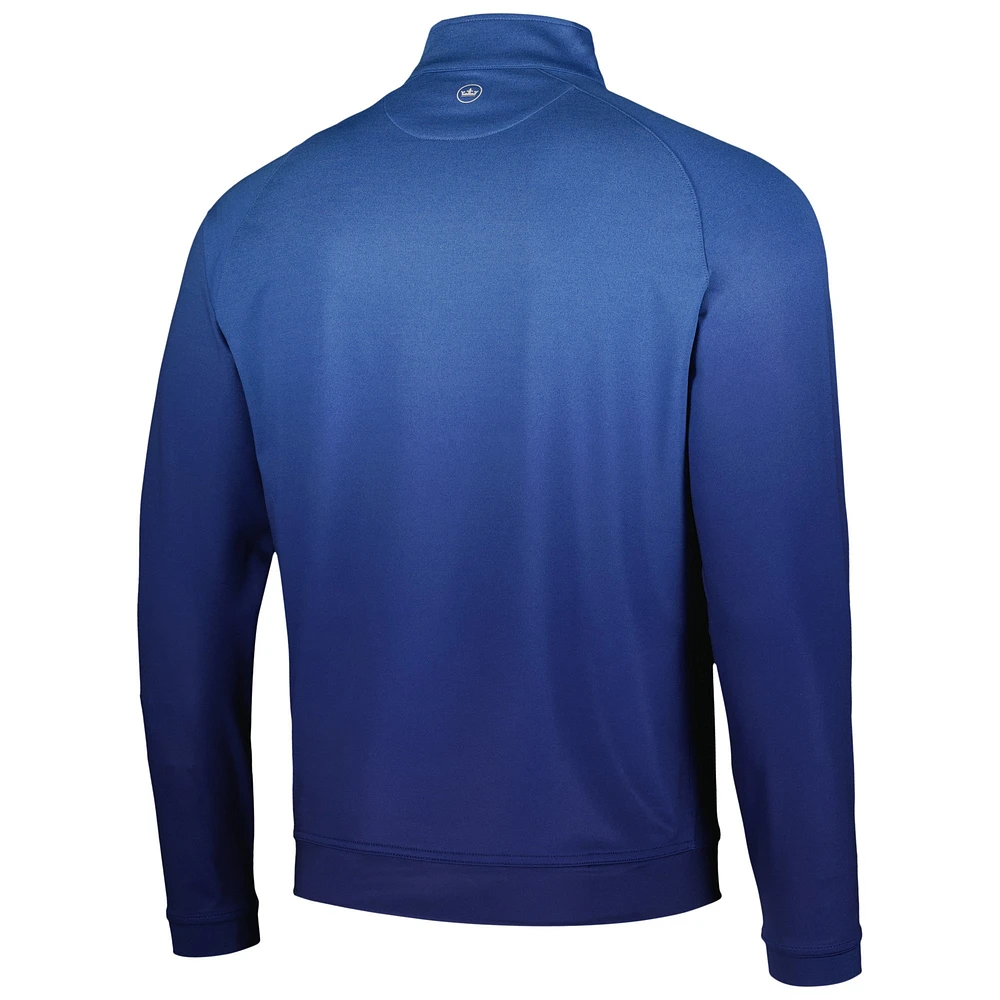 Haut à quart de zip Peter Millar bleu THE PLAYERS Perth Ombre Performance pour hommes