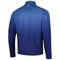 Men's Peter Millar Blue THE PLAYERS Perth Ombre Performance Raglan Quarter-Zip Top