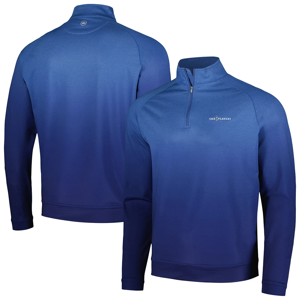 Haut à quart de zip Peter Millar bleu THE PLAYERS Perth Ombre Performance pour hommes